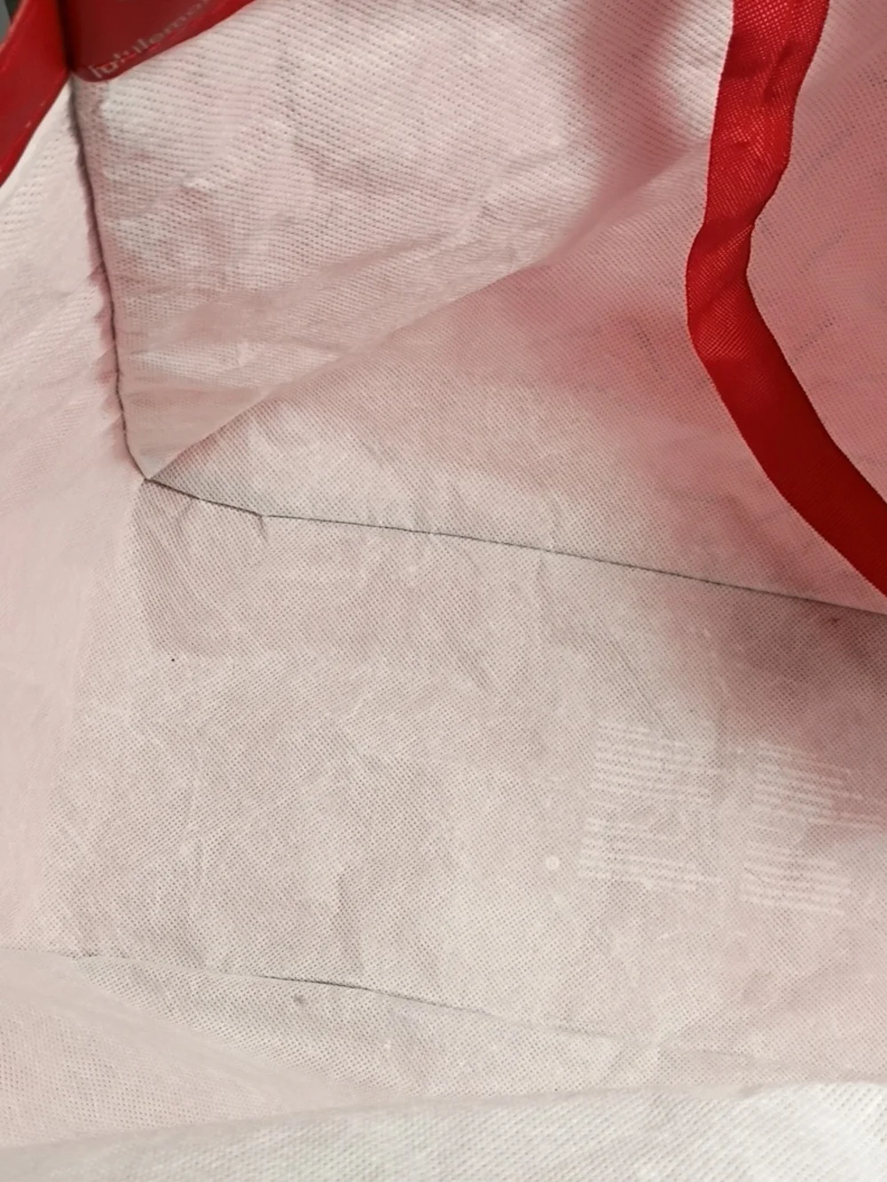 EUC Lululemon Red And Silver Reusable Shopping Tote Bag Jumbo XL Extra Large